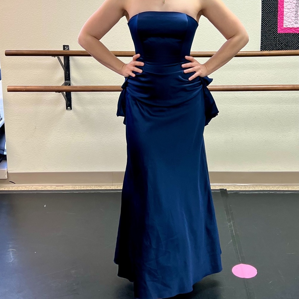 Strapless Navy blue vintage corset dress